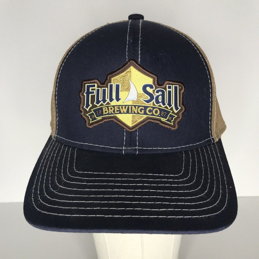 Full Sail Brewing Co Hat Blue Brown Mesh Snapback Adjustable Hat
